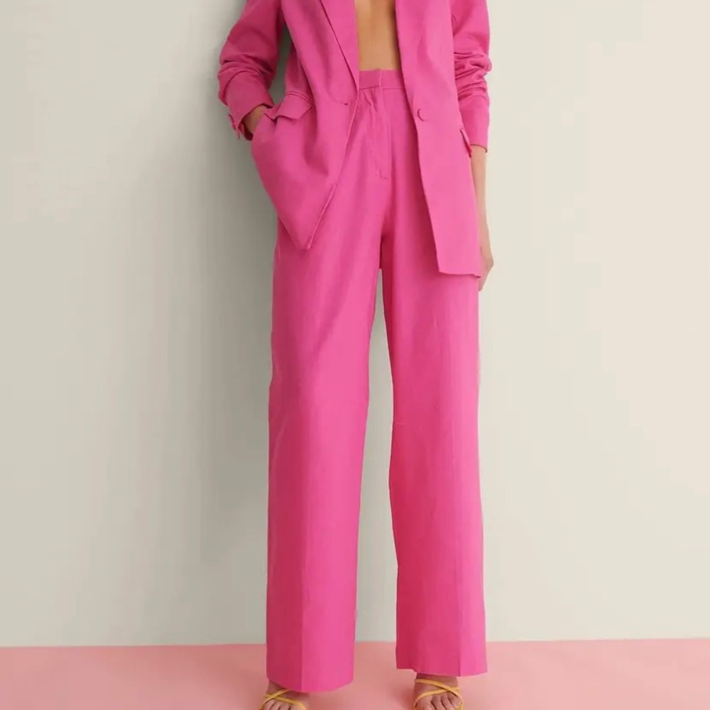 Hot pink NAKD linen pants